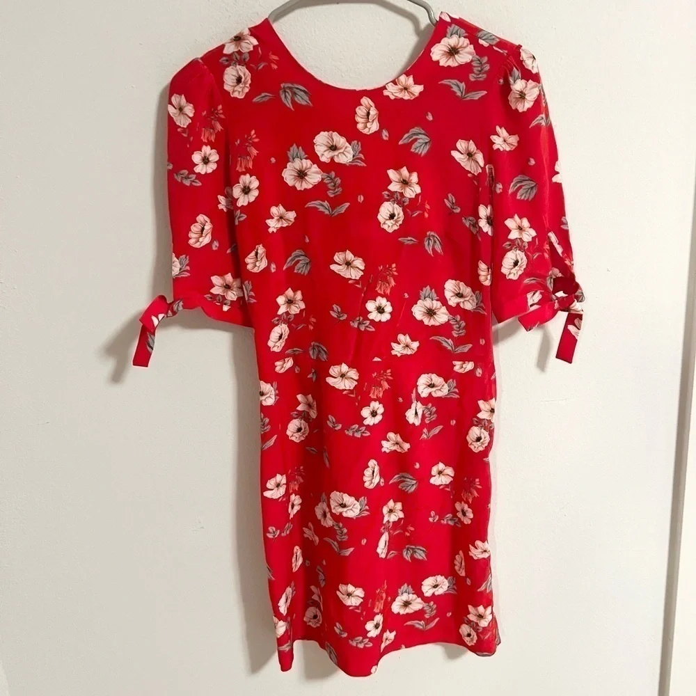 Intermix Cleo Silk red floral mini Dress